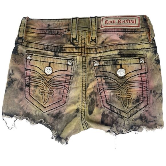 Rock Revival Alivia Short - Tie Dye Collector's Edition Sz 25 - Picture 1 of 14